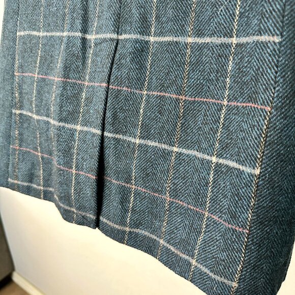 NEW Avec Les Filles Anthropologie Navy Blue Plaid Wool Blend Blazer Jacket XS - Picture 15 of 15